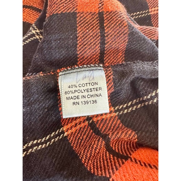 MEN’S-Stein Mart-Orange and Blue Flannel Button Down-Size US L - Picture 8 of 12